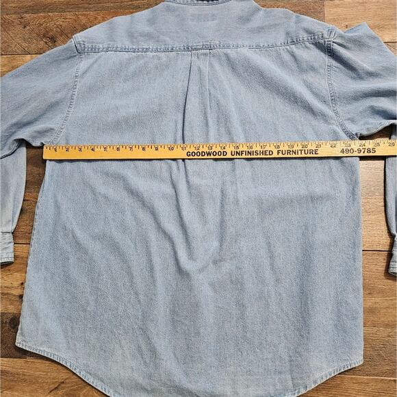Cobra Chambray Denim Shirt Mens Button Down 100% Cotton Mulberry Bush Graphic - Picture 7 of 10